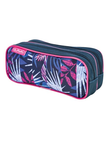 Penar etui cu 2 fermoare Teens Herlitz 50049264, Indigo flower
