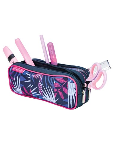 Penar etui cu 2 fermoare Teens Herlitz 50049264, Indigo flower