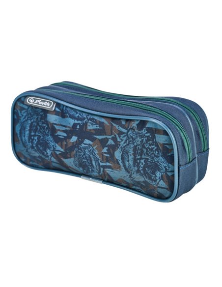 Penar etui cu 2 fermoare Teens Herlitz 50049264, Camo tiger