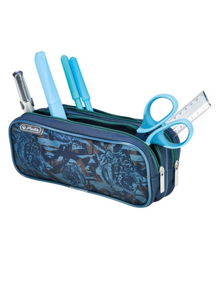 Penar etui cu 2 fermoare Teens Herlitz 50049264, Camo tiger