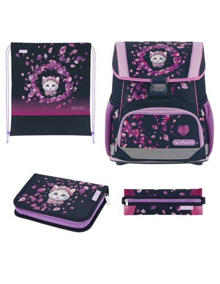 Ghiozdan scoala echipat Herlitz Loop plus 4002055606, 37 x 31 x 22 cm, Motiv Blossom dance