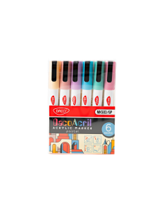 MK503/6P,Marker acrilic set 6 pastel DACO MK503/6P