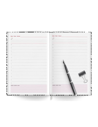 Agenda A5 nedatata Black & White