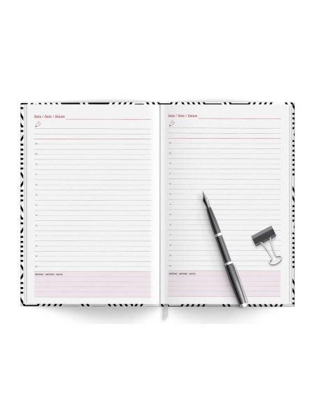 Agenda A5 nedatata Black & White