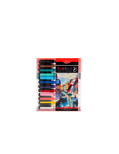 Marker acrilic varf pensula set 12...