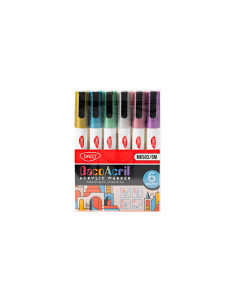 MK503/6M,Marker acrilic set 6 metalizat DACO MK503/6M