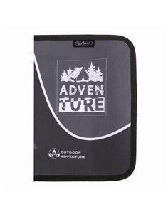 Penar echipat cu 1 fermoar si 2 clape Herlitz 400211275, 34 piese, Motiv Adventure