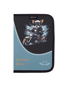 Penar echipat cu 1 fermoar si 2 clape Herlitz 400211277, 34 piese, Motiv Fearless