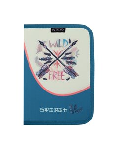 Penar echipat cu 1 fermoar si 2 clape Herlitz 400211282, 34 piese, Motiv Wild