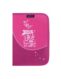 Penar echipat cu 1 fermoar si 2 clape Herlitz 400211284, 34 piese, Motiv Stars