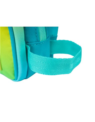 Penar etui dreptunghiular Oxford Gradient 400204527, 3 fermoare, Galben / turcoaz