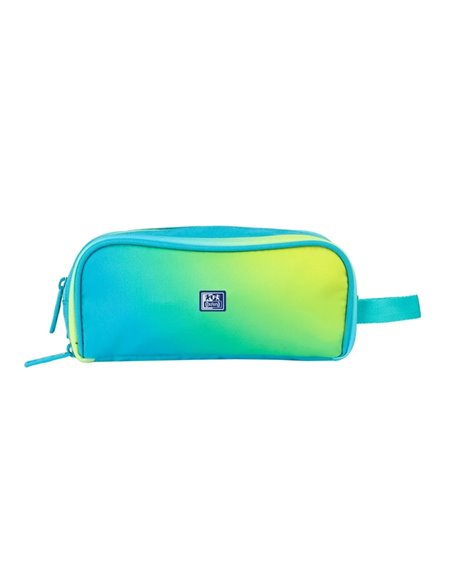 Penar etui dreptunghiular Oxford Gradient 400204527, 3 fermoare, Galben / turcoaz