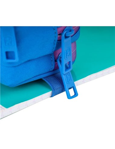 Penar etui dreptunghiular Oxford Gradient 400204322, 3 fermoare, Albastru / roz