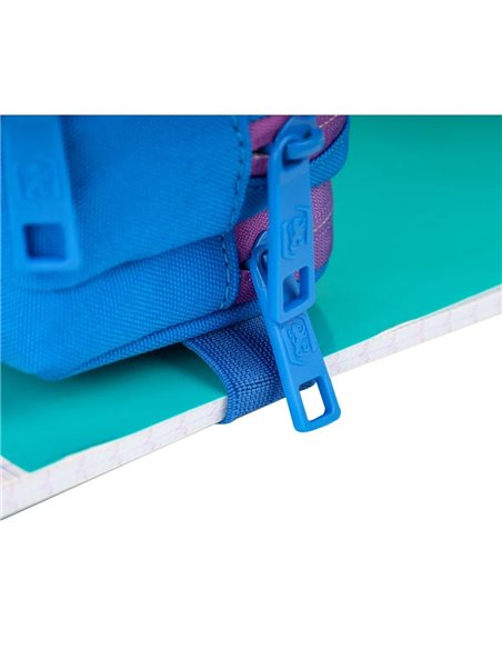 Penar etui dreptunghiular Oxford Gradient 400204322, 3 fermoare, Albastru / roz
