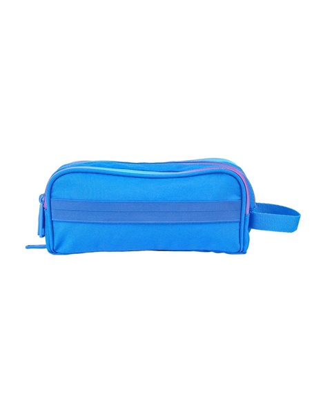 Penar etui dreptunghiular Oxford Gradient 400204322, 3 fermoare, Albastru / roz