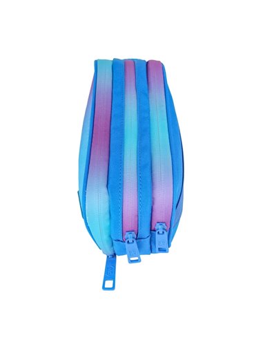 Penar etui dreptunghiular Oxford Gradient 400204322, 3 fermoare, Albastru / roz