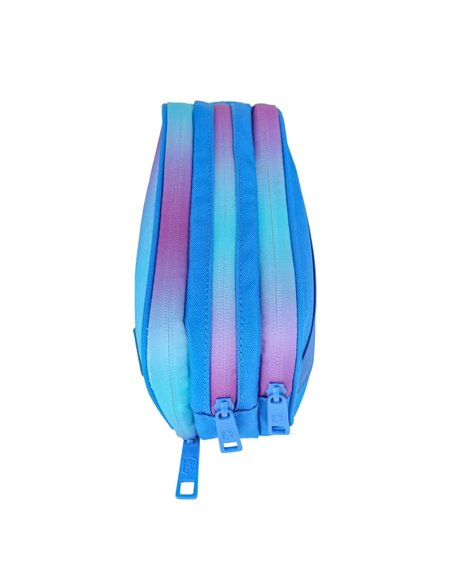 Penar etui dreptunghiular Oxford Gradient 400204322, 3 fermoare, Albastru / roz