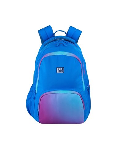Ghiozdan scoala Oxford Gradient, 3 compartimente, 44 x 29 x 20 cm, Albastru/mov
