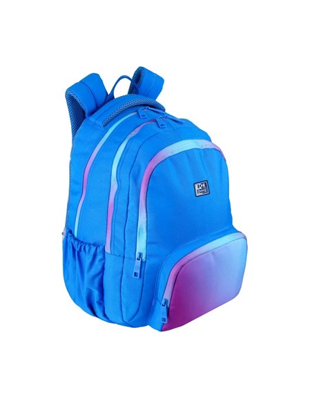Ghiozdan scoala Oxford Gradient, 3 compartimente, 44 x 29 x 20 cm, Albastru/mov