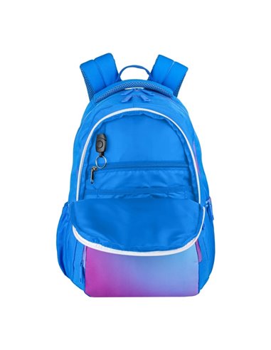 Ghiozdan scoala Oxford Gradient, 3 compartimente, 44 x 29 x 20 cm, Albastru/mov