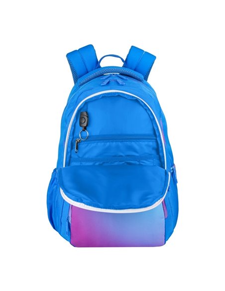 Ghiozdan scoala Oxford Gradient, 3 compartimente, 44 x 29 x 20 cm, Albastru/mov