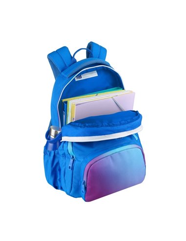 Ghiozdan scoala Oxford Gradient, 3 compartimente, 44 x 29 x 20 cm, Albastru/mov