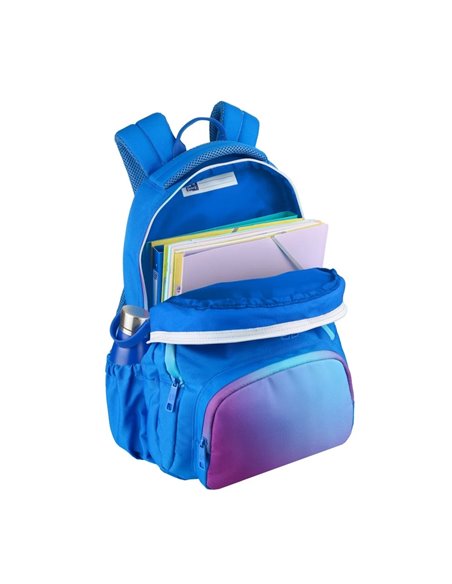 Ghiozdan scoala Oxford Gradient, 3 compartimente, 44 x 29 x 20 cm, Albastru/mov