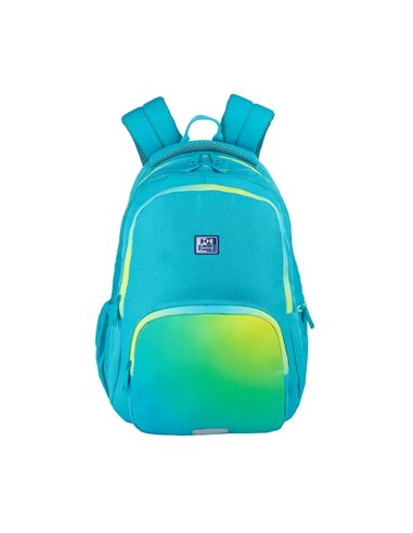 Ghiozdan scoala Oxford Gradient, 3 compartimente, 44 x 29 x 20 cm, Galben/turcoaz