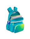 Ghiozdan scoala Oxford Gradient, 3 compartimente, 44 x 29 x 20 cm, Galben/turcoaz