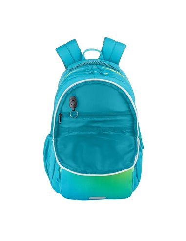 Ghiozdan scoala Oxford Gradient, 3 compartimente, 44 x 29 x 20 cm, Galben/turcoaz