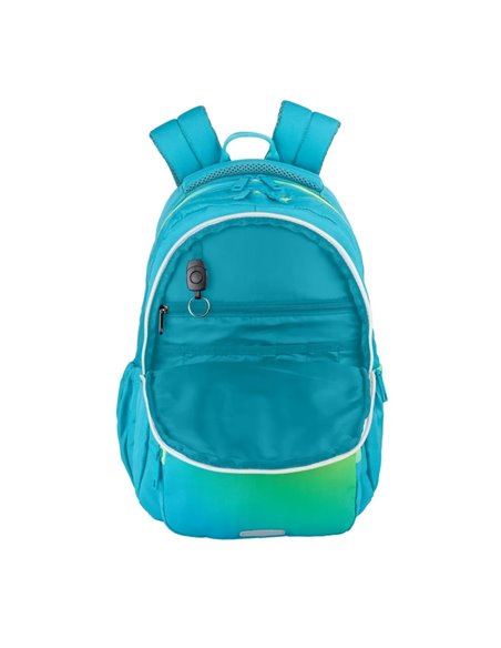 Ghiozdan scoala Oxford Gradient, 3 compartimente, 44 x 29 x 20 cm, Galben/turcoaz