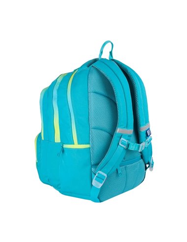 Ghiozdan scoala Oxford Gradient, 3 compartimente, 44 x 29 x 20 cm, Galben/turcoaz