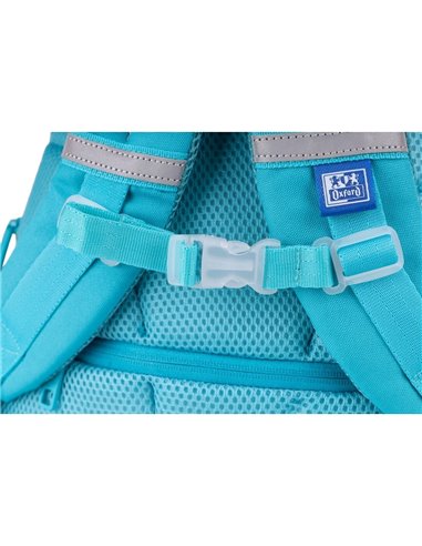 Ghiozdan scoala Oxford Gradient, 3 compartimente, 44 x 29 x 20 cm, Galben/turcoaz