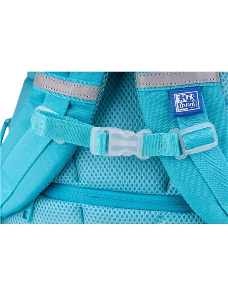 Ghiozdan scoala Oxford Gradient, 3 compartimente, 44 x 29 x 20 cm, Galben/turcoaz