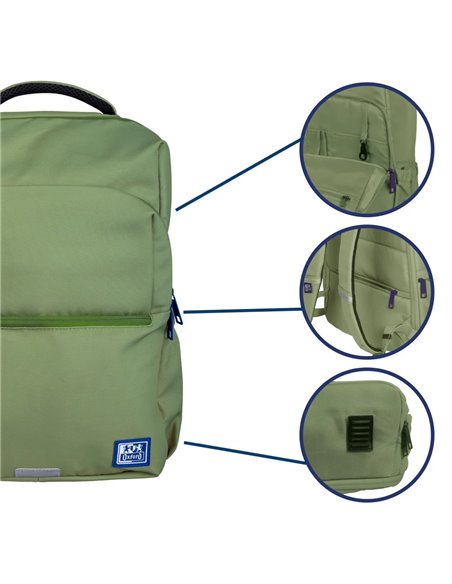 Ghiozdan scoala Oxford B-Ready, 42 x 30 x 15 cm, Kaki