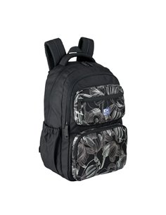 Ghiozdan scoala Oxford Dream Tech holografic, 44 x 32 x 18 cm, Negru floral
