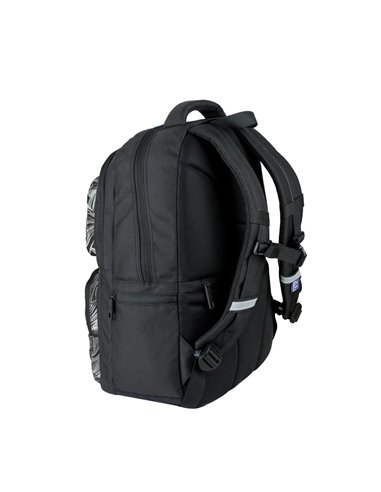 Ghiozdan scoala Oxford Dream Tech holografic, 44 x 32 x 18 cm, Negru floral