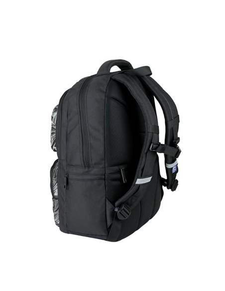 Ghiozdan scoala Oxford Dream Tech holografic, 44 x 32 x 18 cm, Negru floral