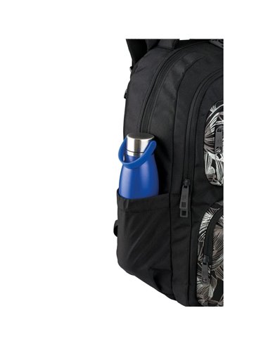Ghiozdan scoala Oxford Dream Tech holografic, 44 x 32 x 18 cm, Negru floral