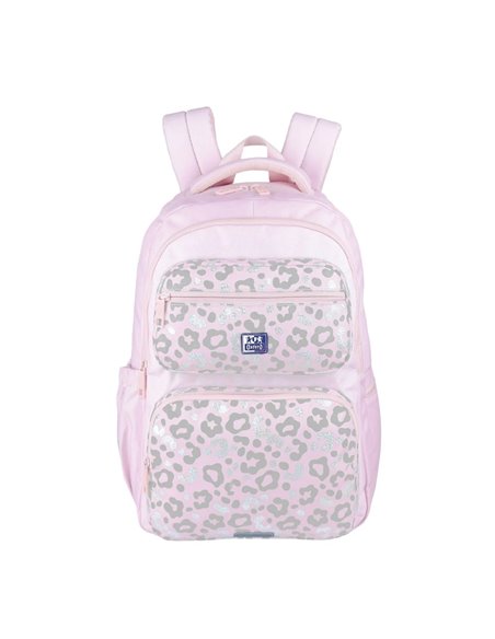 Ghiozdan scoala Oxford Dream Tech holografic, 44 x 32 x 18 cm, Pink animal
