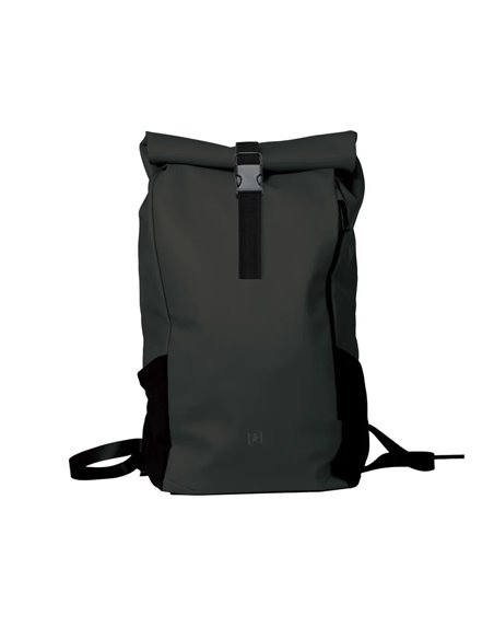 Rucsac Oxford Identity off road rolltop, 10 compartimente, 48 x 32 x 10 cm, Negru