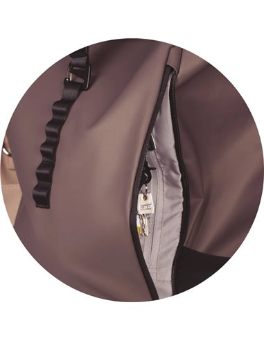 Rucsac Oxford Identity off road rolltop, 10 compartimente, 48 x 32 x 10 cm, Maro