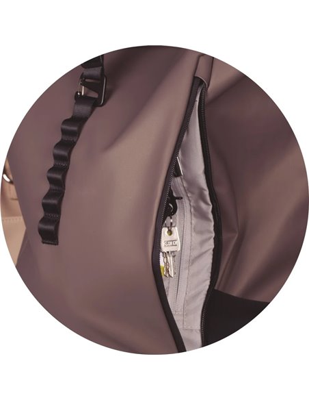 Rucsac Oxford Identity off road rolltop, 10 compartimente, 48 x 32 x 10 cm, Maro