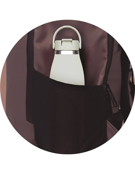 Rucsac Oxford Identity off road rolltop, 10 compartimente, 48 x 32 x 10 cm, Maro