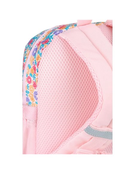 Ghiozdan gradinita Oxford, 31 x 23 x 12 cm, Motiv Flowers, Roz