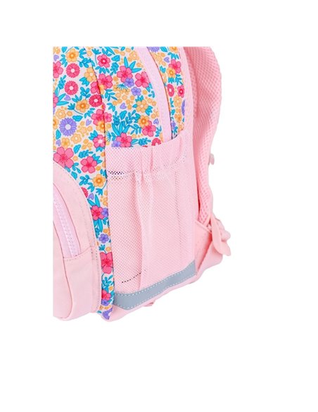 Ghiozdan gradinita Oxford, 31 x 23 x 12 cm, Motiv Flowers, Roz