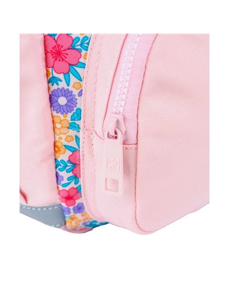 Ghiozdan gradinita Oxford, 31 x 23 x 12 cm, Motiv Flowers, Roz