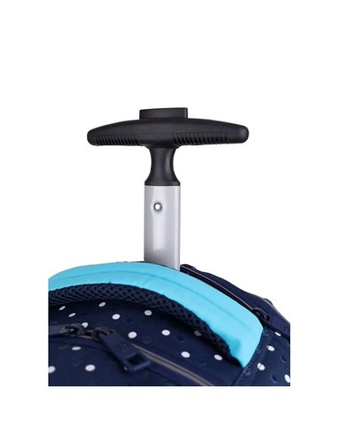 Ghiozdan scoala troller Oxford Dots, 44 x 29 x 22 cm, Albastru inchis