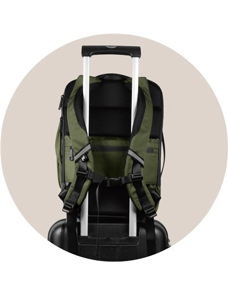 Rucsac Oxford Identity Executive, 14 compartimente, 42 x 32 x 13 cm, Kaki
