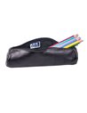 Penar etui rotund Oxford, piele naturala, Negru
